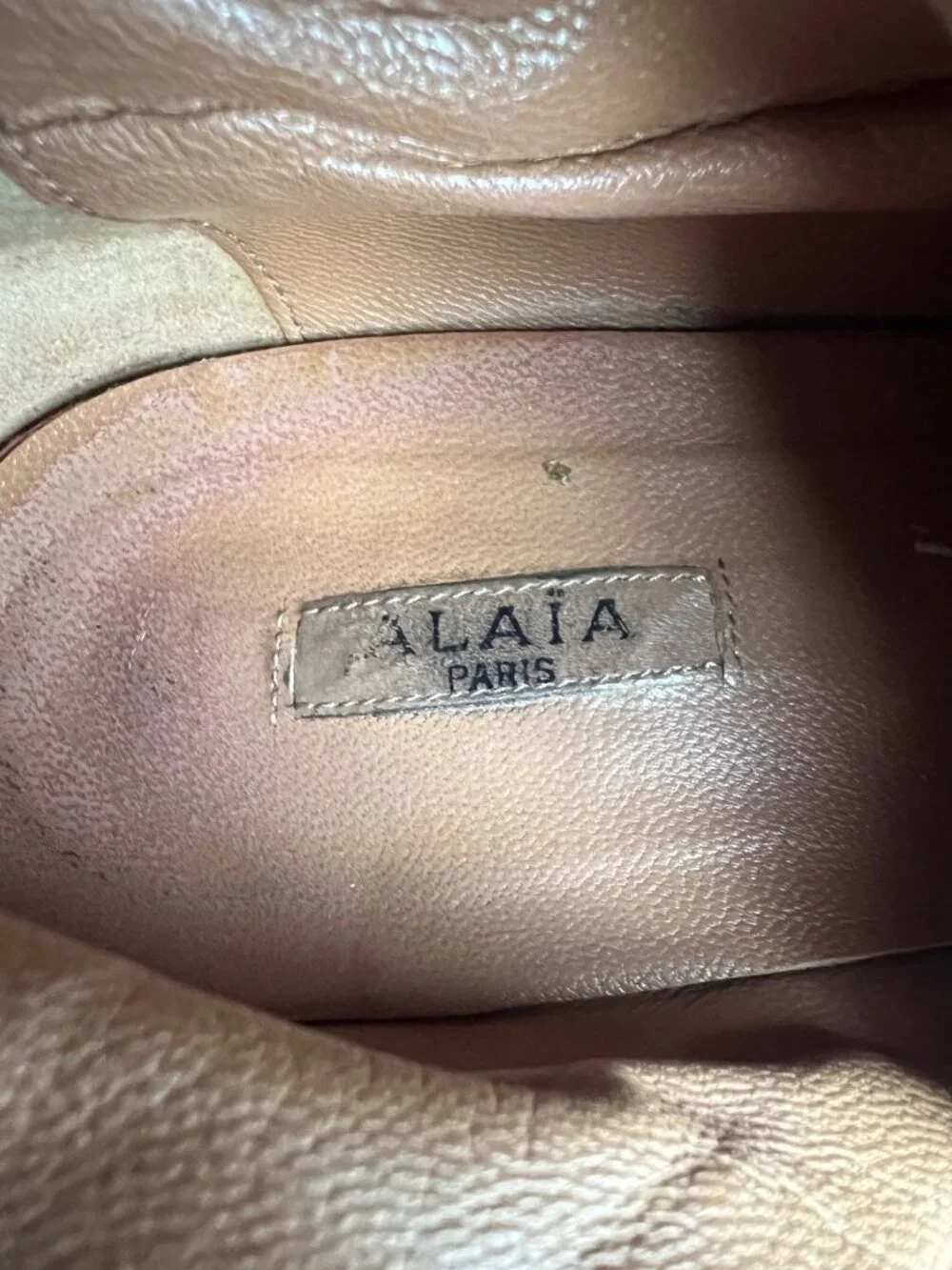Alaia Womens Brown Leather Over the Knee Boots Low Heel Italy size EU 40 US 10
